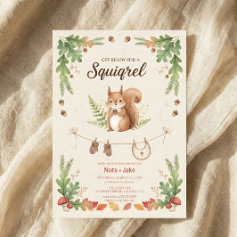 Woodland budget Squirrel Greenery baby shower Kaart