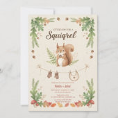 Woodland budget Squirrel Greenery baby shower Kaart (Voorkant)