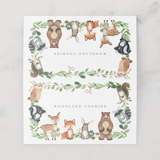 Woodland Buffet Food Labels Plaatskaartje (Buitenkant ongevouwen)