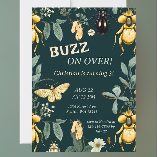 Woodland Bug Forest Buzz Verjaardag Kaart