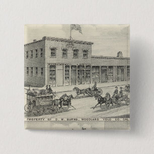 Woodland Building, Yolo County boerderij Vierkante Button 5,1 Cm