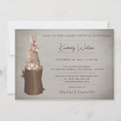 Woodland Bunny Baby shower | bruin Kaart (Voorkant)