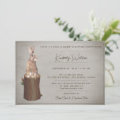 Woodland Bunny Baby shower | bruin Kaart (Staand voorkant)