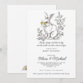 Woodland Bunny Baby Shower Kaart (Voorkant / Achterkant)