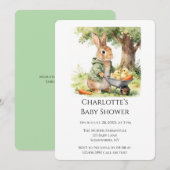 Woodland Bunny Baby Shower Kaart (Voorkant / Achterkant)