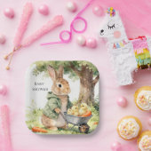 Woodland Bunny Baby Shower Papieren Bordje (Feest)