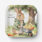 Woodland Bunny Baby Shower Papieren Bordje (Voorkant)