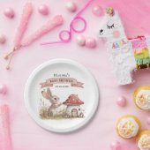Woodland Bunny Baby shower Papieren Bordje (Feest)