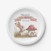 Woodland Bunny Baby shower Papieren Bordje (Voorkant)