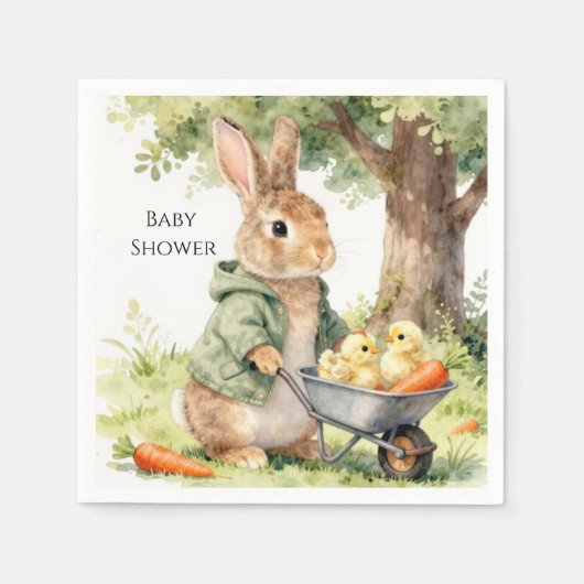 Woodland Bunny Baby Shower Servet (Voorkant)