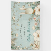  Woodland Bunny Boy WelkomstBaby shower Spandoek (Verticaal)