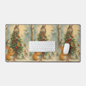 Woodland bunny christmas cozy festive winter bureaumat (Keyboard & Muis)
