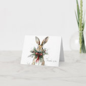 Woodland Bunny Christmas Thank You Card Bedankkaart (Voorkant)