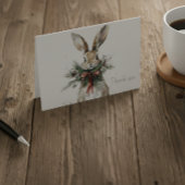 Woodland Bunny Christmas Thank You Card Bedankkaart