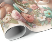 Woodland Bunny en Fox Animal Wrapping Paper Cadeaupapier (Rol Hoek)