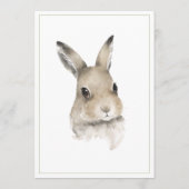 Woodland Bunny Greenery Baby shower Kaart (Achterkant)