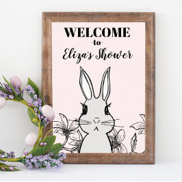 Woodland Bunny Lente Baby Shower Welkom  Poster