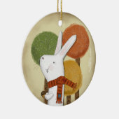 Woodland Bunny met eikel Keramisch Ornament (Rechts)