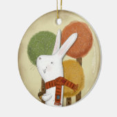 Woodland Bunny met eikel Keramisch Ornament (Links)