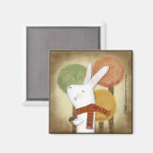 Woodland Bunny met eikel Magneet (Voorkant / Achterkant)