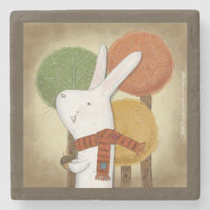 Woodland Bunny met eikel Stenen Onderzetter
