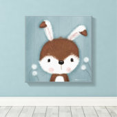 Woodland Bunny Portrait Canvas Afdruk (Insitu (Houten vloer))
