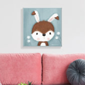 Woodland Bunny Portrait Canvas Afdruk (Insitu (Woonkamer))