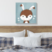 Woodland Bunny Portrait Canvas Afdruk (Insitu (Slaapkamer))