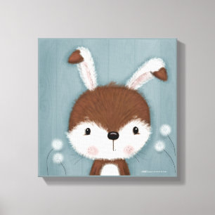 Woodland Bunny Portrait Canvas Afdruk