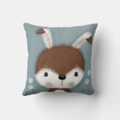 Woodland Bunny Portrait Kussen (Achterkant)