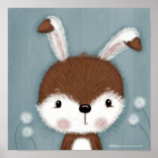 Woodland Bunny Portrait Poster (Voorkant)