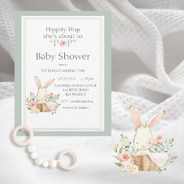 Woodland Bunny Rabbit Gender Neutral Modern Baby Kaart
