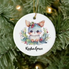 Woodland Bunny Rabbit gepersonaliseerd Keramisch Ornament