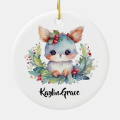 Woodland Bunny Rabbit gepersonaliseerd Keramisch Ornament (Achterkant)