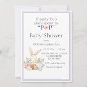Woodland Bunny Rabbit Paarse Modern Kaart (Voorkant)