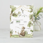 Woodland Bunny Rabbit Vist Birthday Party Invit Kaart (Staand voorkant)