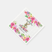 Woodland Bunny Rabbit Waterverf Bloemen Baby Showe Servetten (Hoek)