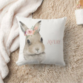 Woodland Bunny Rabbit Waterverf Persoonlijke naam Kussen (Deken)