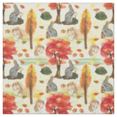 Woodland Bunny Rabbit Waterverf Stof (Swatch)