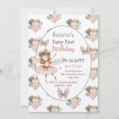 Woodland Butterflies & Heart Fairy Eerste verjaard Kaart (Voorkant)