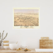 Woodland, CA. Panoramische kaart (1874A) Poster (Keuken)