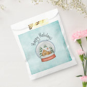 Woodland Cabin Holiday Snow Wereldbol Bedankzakje (Gezegeld)