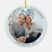 Woodland Cabin Waterverf Aangepaste foto Keramisch Ornament (Achterkant)