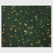 Woodland Cali Deep Green Forest Golden Confetti Cadeaupapier (Vlak)