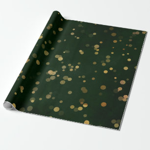 Woodland Cali Deep Green Forest Golden Confetti Cadeaupapier