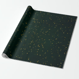 Woodland Cali Green Forest Gold Small Dot Confetti Cadeaupapier
