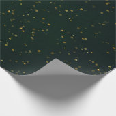 Woodland Cali Green Forest Gold Small Dot Confetti Cadeaupapier (Hoek)