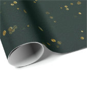 Woodland Cali Green Forest Gold Small Dot Confetti Cadeaupapier (Rol Hoek)