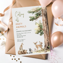 Woodland "Calling All Party Animals" Verjaardag vo Kaart