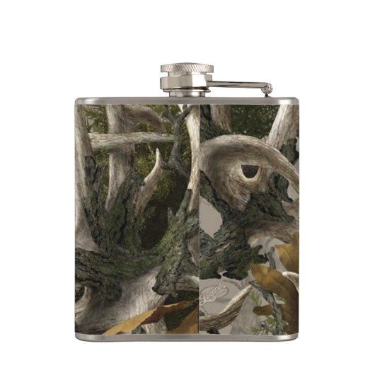 Woodland camerhert antler heupfles (Achterkant)